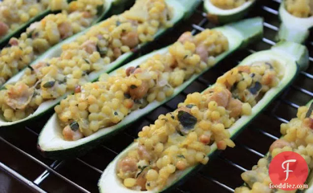 Zucchini Stuffed With Chickpeas And Israeli Couscous