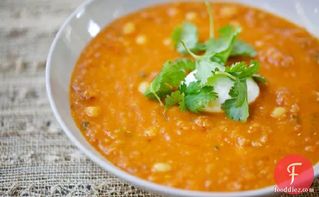 Red Lentil, Chili And Chickpea Soup