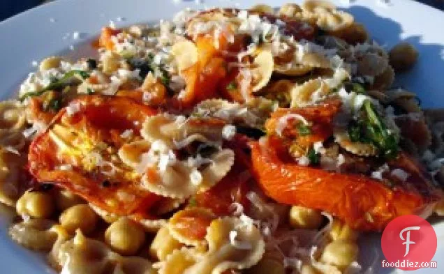 Roasted Tomato Pasta With Chickpeas Recipe