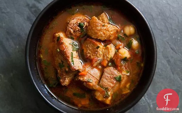 Spicy Pork Stew With Chickpeas And Sausage