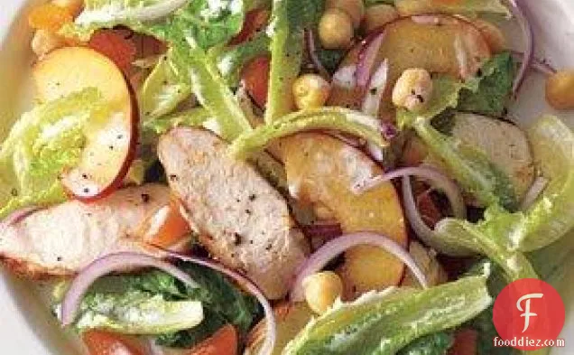 Spiced Chicken Salad With Plums And Chickpeas