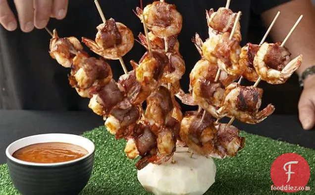 Bacon-Wrapped Shrimp with Chipotle Barbecue Sauce
