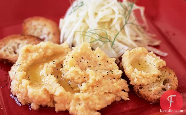 Chickpea Puree with Fennel Salad