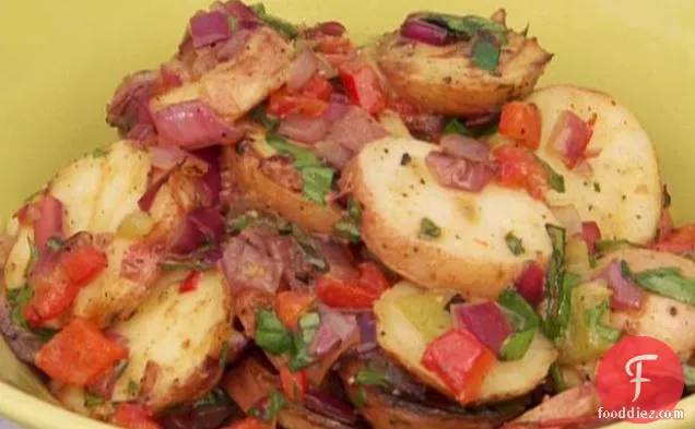 Grilled New Potato Salad with Peppers and Onions