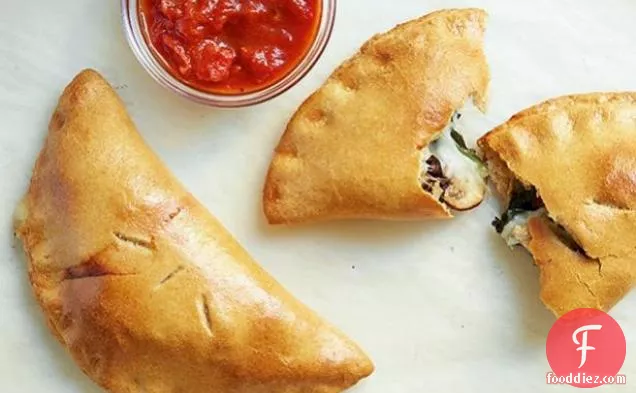 Whole-Wheat Beef, Mushroom and Spinach Calzone