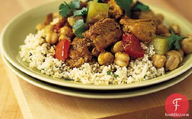 Couscous with Curried Chicken and Chickpeas