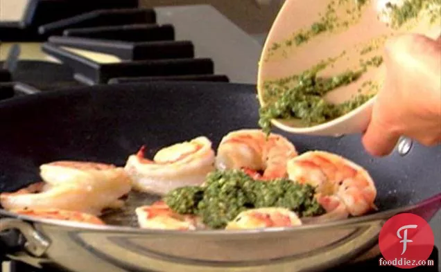 Jumbo Shrimp with Basil and Mint Pesto