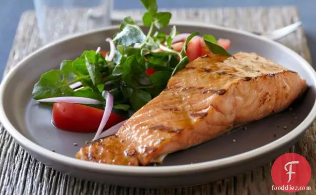 Salmon with Brown Sugar and Mustard Glaze