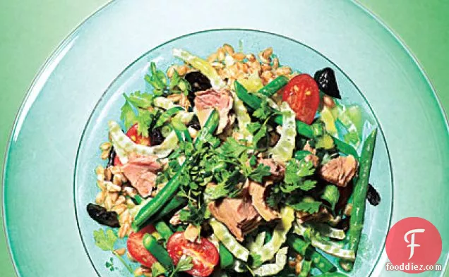 Farro, Green Bean, and Fennel Salad with Tuna