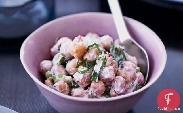 Indian-Spiced Chickpea Salad with Yogurt and Herbs