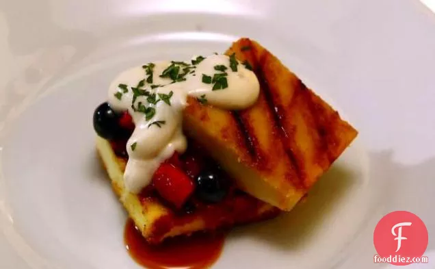 Grilled Pound Cake with Drunken Berries and Syllabub
