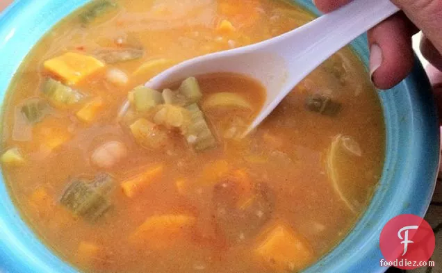 Moroccan Sweet Potato Chickpea Soup