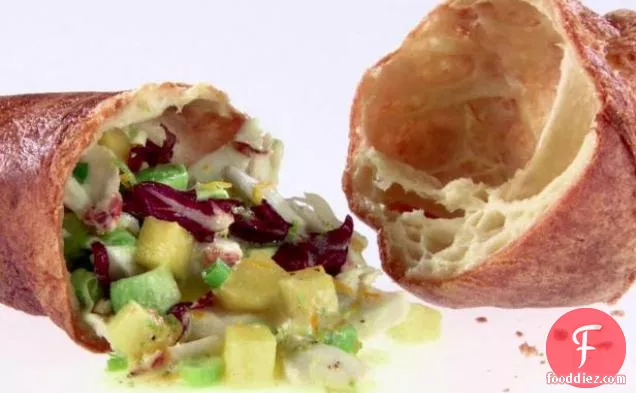 Popovers Stuffed with Crab, Avocado and Mango Chopped Salad