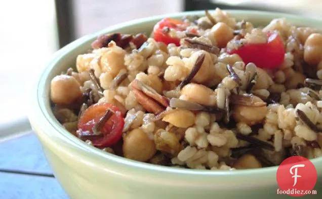 Brown & Wild Rice And Barley Salad With Chick Peas