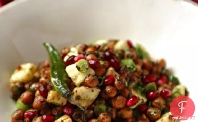 Chickpea Chaat Salad With Banana And Pomegranate