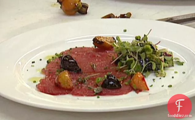 Tuna Carpaccio with Roasted Baby Beets and Citrus Pressed Olive Oil