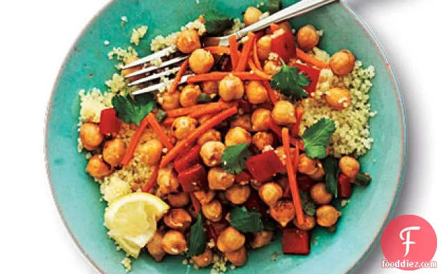 Cumin-Spiced Chickpeas and Carrots on Couscous