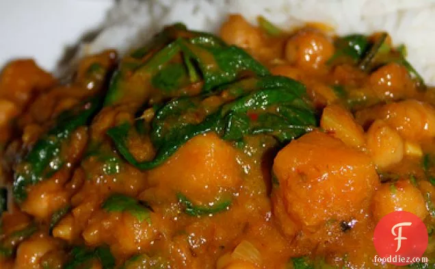 Butternut Squash, Chickpea And Spinach Curry