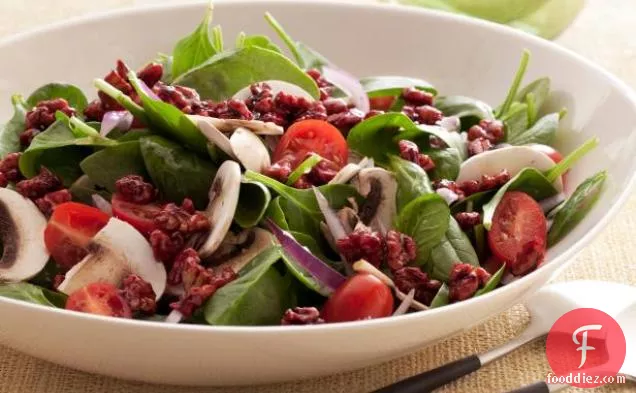 Super Food Spinach Salad with Pomegranate-Glazed Walnuts