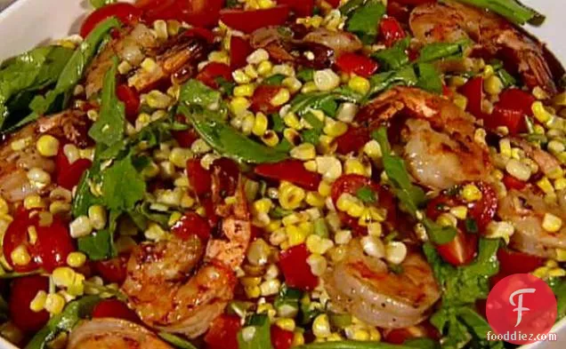 Grilled Corn Salad with Marinated Shrimp