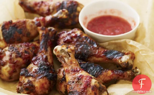 Sticky Grilled Drumsticks with Plum Sauce