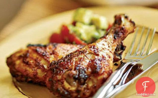 Broiled Tex-mex Drumsticks With Avocado & Tomato Salad