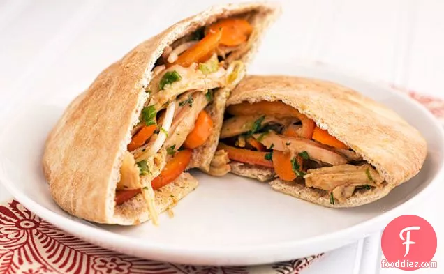 Peanut-sauced Chicken Pitas