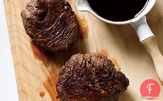 Bison Steaks with Fig-Balsamic Sauce