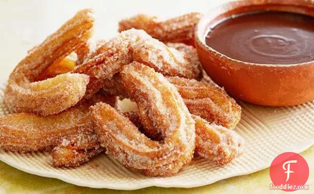 Cinnamon Churros with Mexican Chocolate Dipping Sauce