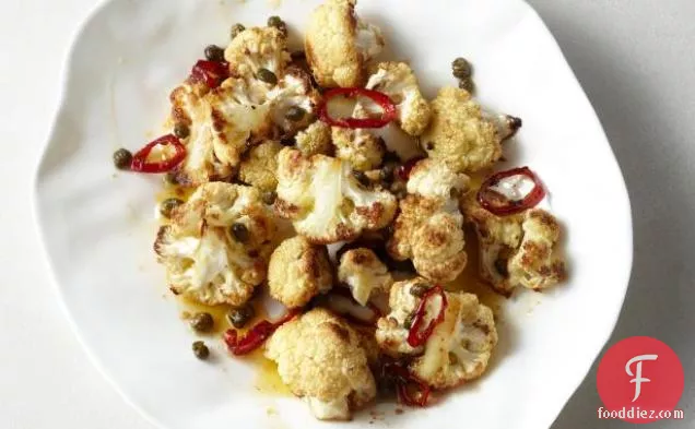Roasted Cauliflower with Capers and Chile