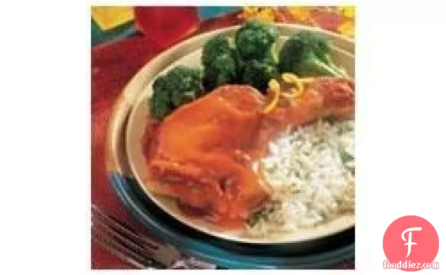 स्किलेट स्वीट एंड टैंगी पोर्क चॉप्स