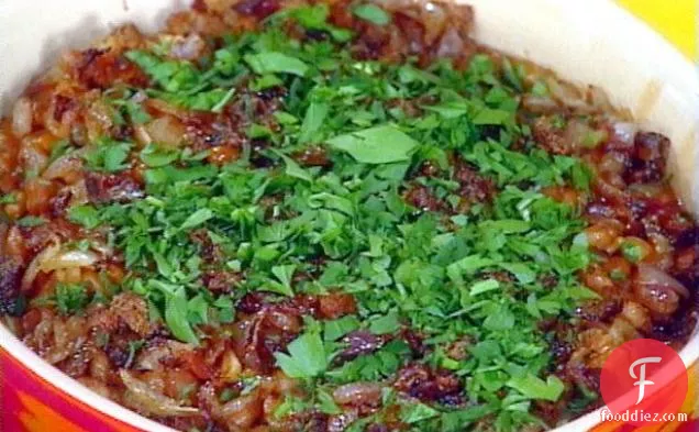 Baked Beans with Bacon and Red Onions