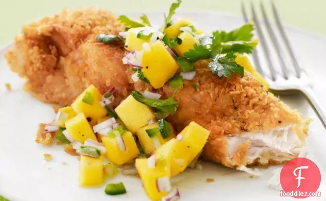 Jay's Potato-Crusted Fish with Mango Salsa