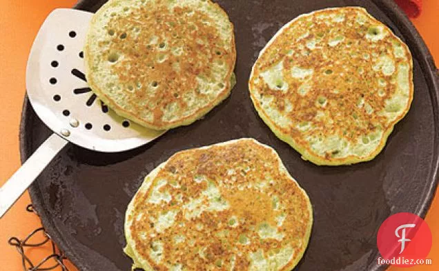 Pea Pancakes with Bacon