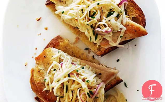 Open-Face Chicken Sandwiches with Celery Root Salad