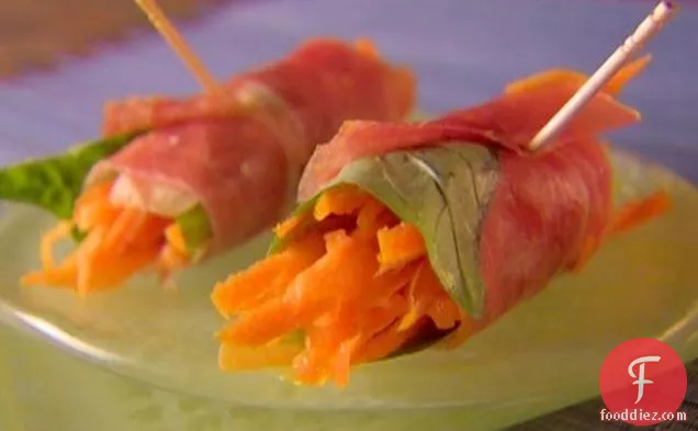 Prosciutto and Carrot Bundles