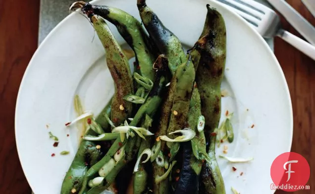 Grilled Fava Bean Pods with Chile and Lemon