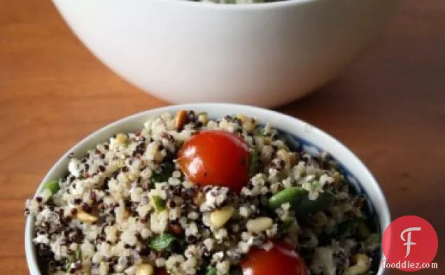 Quinoa Salad With Fava Beans, Pine Nuts, And Feta Cheese
