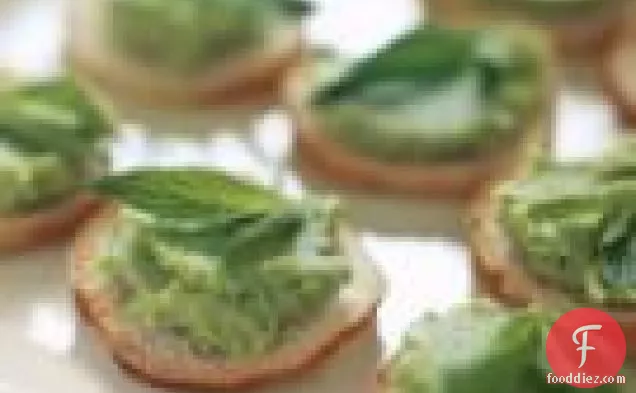 Crostini With Fava Bean Spread And Mint