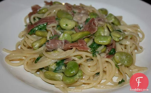 Broad Bean And Prosciutto Carbonara
