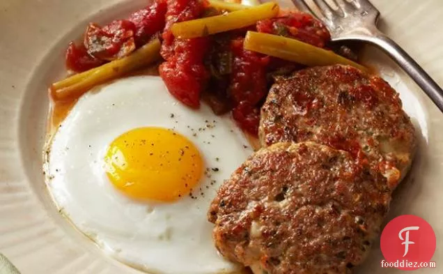 Sausage-Provolone Patties With Fried Eggs