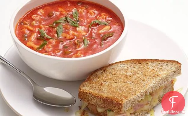 Fresh Tomato Soup With Grilled Cheese