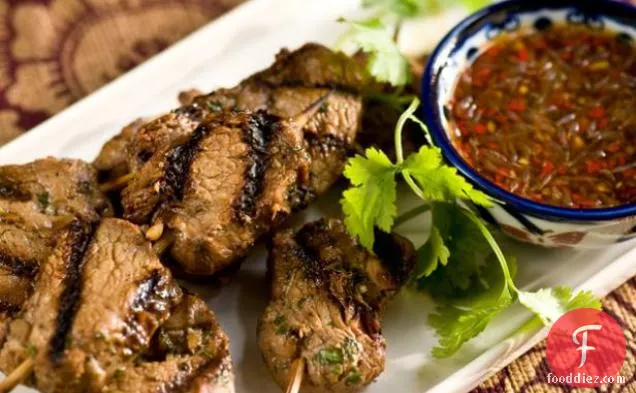 Grilled Pork Skewers with Chile Sauce