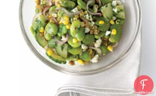 Fava Bean Salad With Roasted-garlic Vinaigrette
