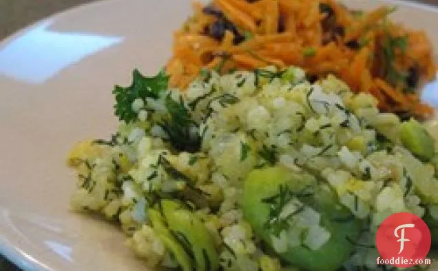 फ़ारसी सब्ज़ी पोलो (फवा बीन्स के साथ जड़ी बूटी चावल)