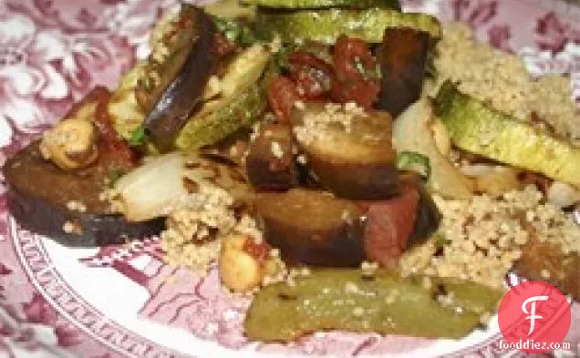Grilled Vegetables In Balsamic Tomato Sauce With Couscous