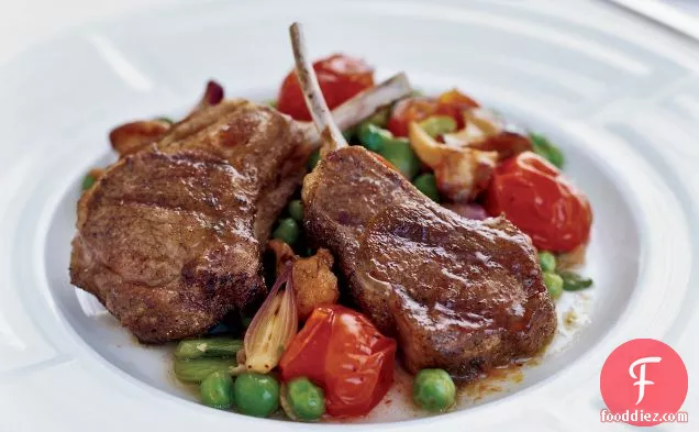 Grilled Spiced Lamb Chops with Vegetable Ragout