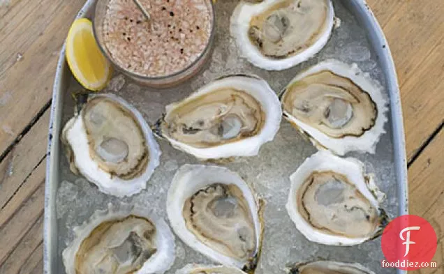 Oysters on the Half Shell with Rosé Mignonette