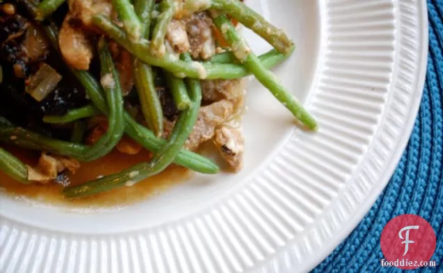 serious comfort food: bacon, chicken and green beans