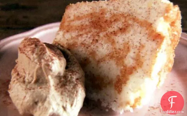 Angel Food Cake with Espresso Mascarpone Cream